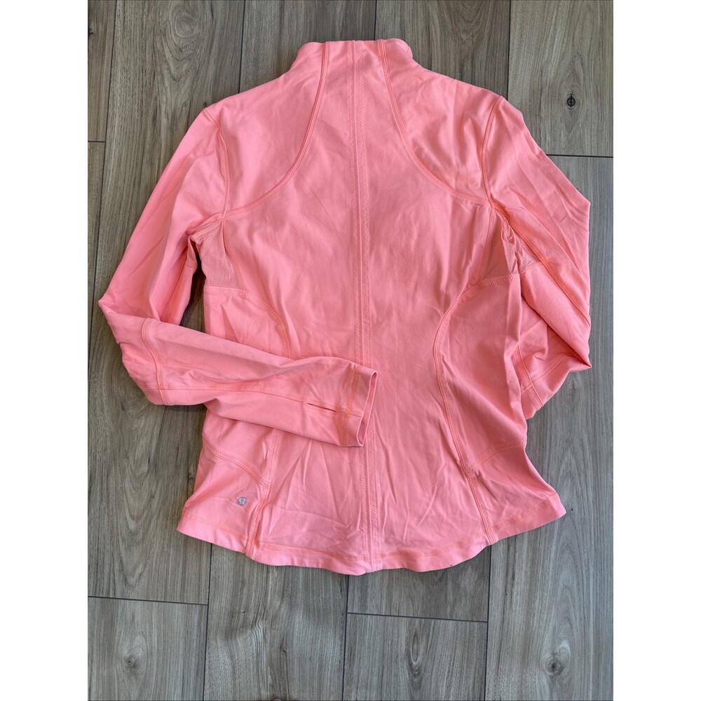 LULULEMON sz 12 DEFINE Jacket SUNNY CORAL Tangerine Peach Athletic Stretch *Luon - Picture 8 of 9